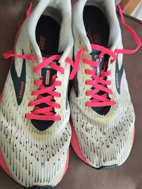 Brooks Women’s Athletic Shoes - White with Pink Accents